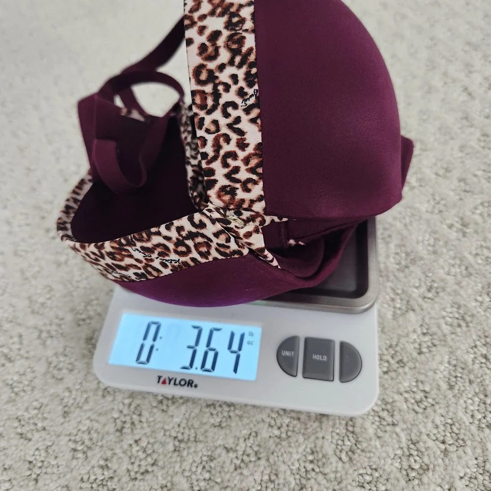 Victoria's Secret Padded underwire Push-Up Bra 34C Burgundy‎ satin